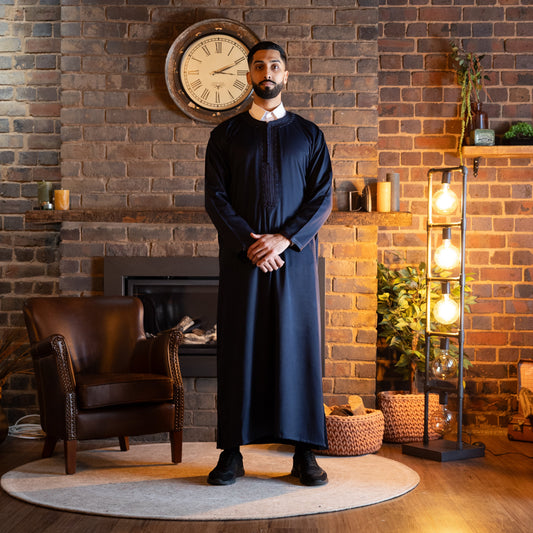 Navy Blue Moroccan Kaftan