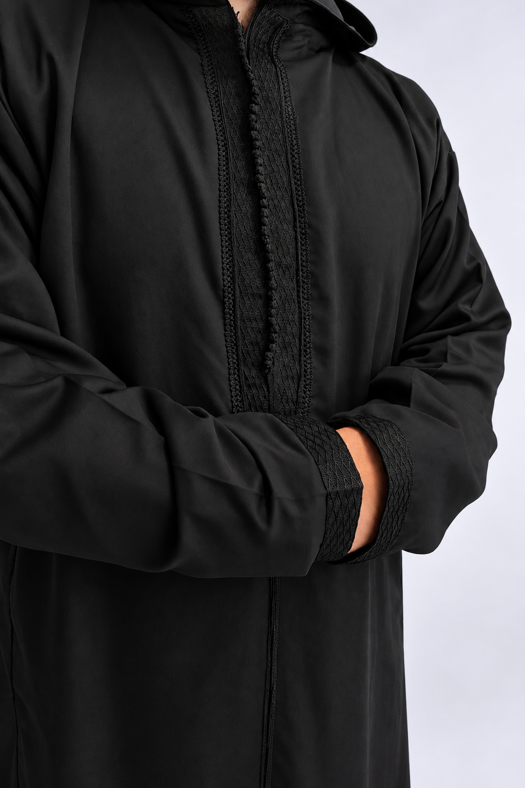 BLACK MOROCCAN DJELLABA