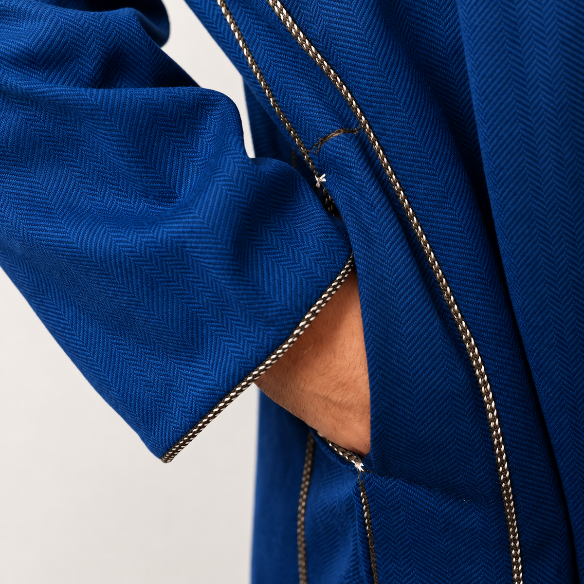 BLUE HERRINGBONE MOROCCAN THOBE