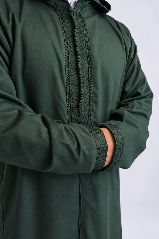 GREEN MOROCCAN DJELLABA