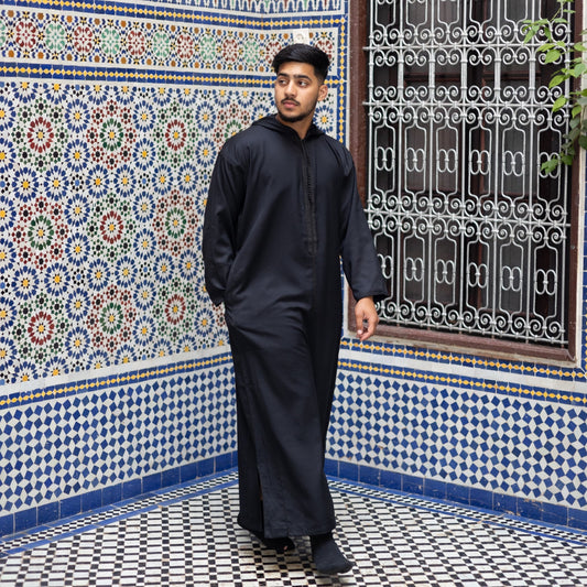 Black Fez Moroccan Djellaba