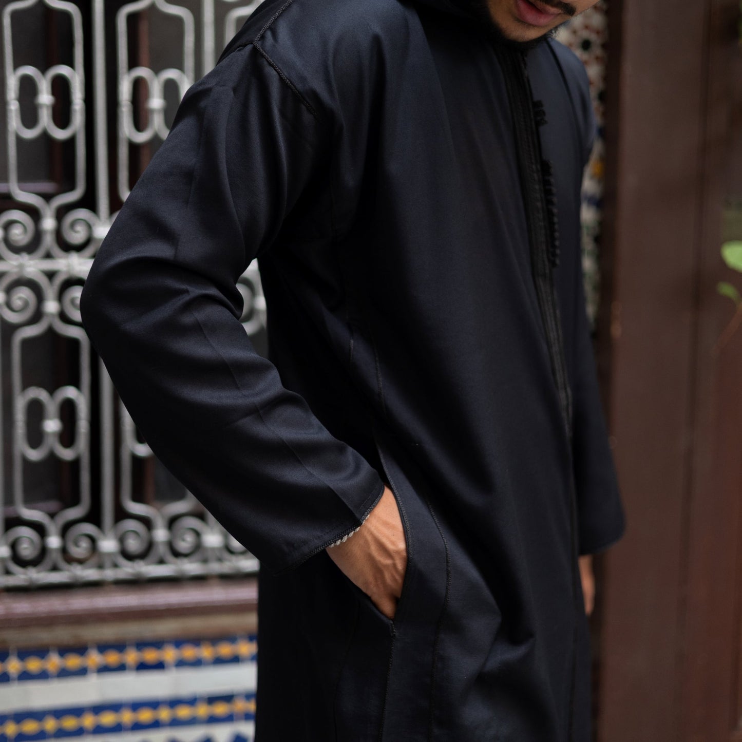 Black Fez Moroccan Djellaba