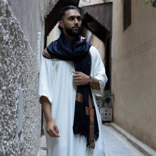 Royal Black Kashmiri Shawl