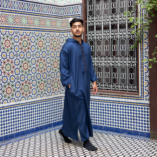 Navy Fez Moroccan Djellaba