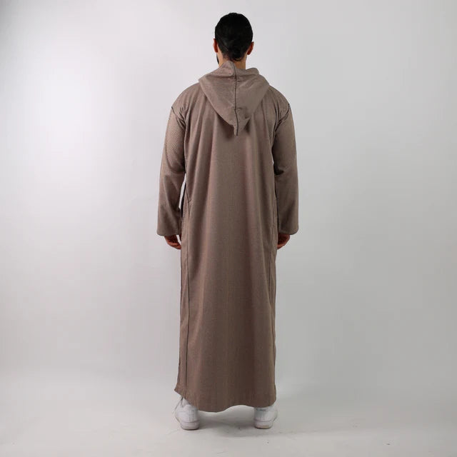 Beige Herringbone Moroccan Thobe