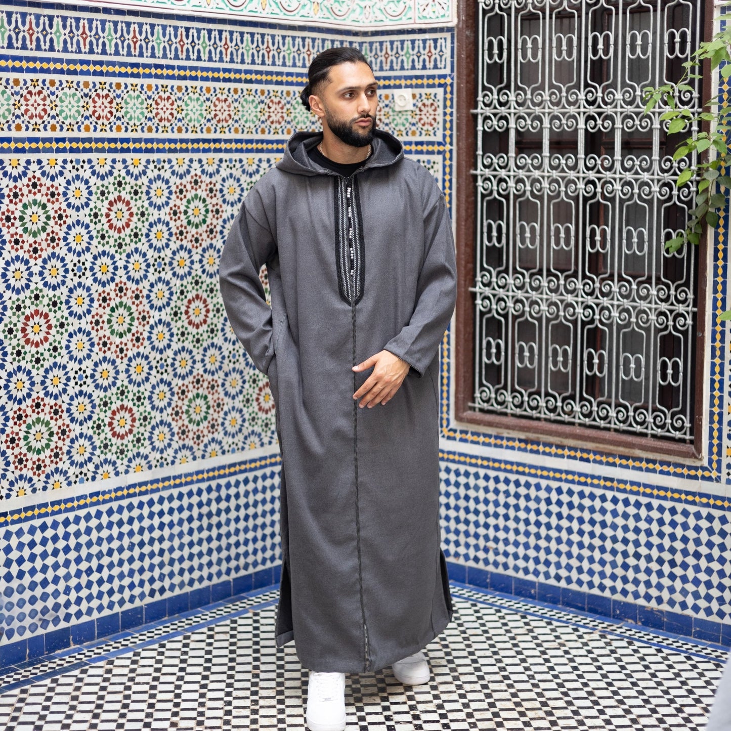 Stone Luxe Wool Moroccan Thobe