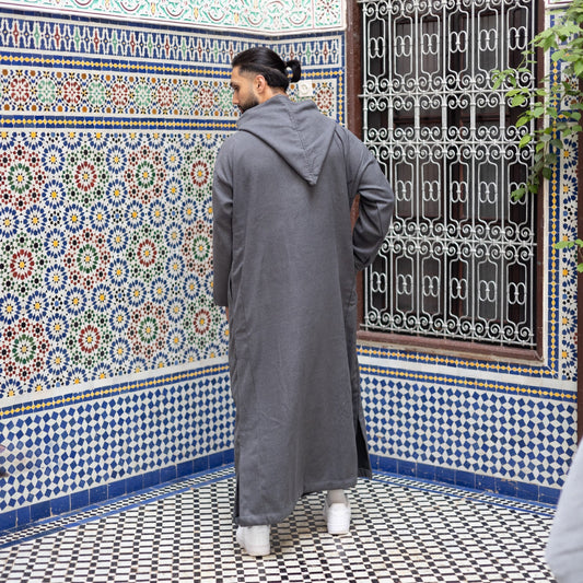 Stone Luxe Wool Moroccan Thobe