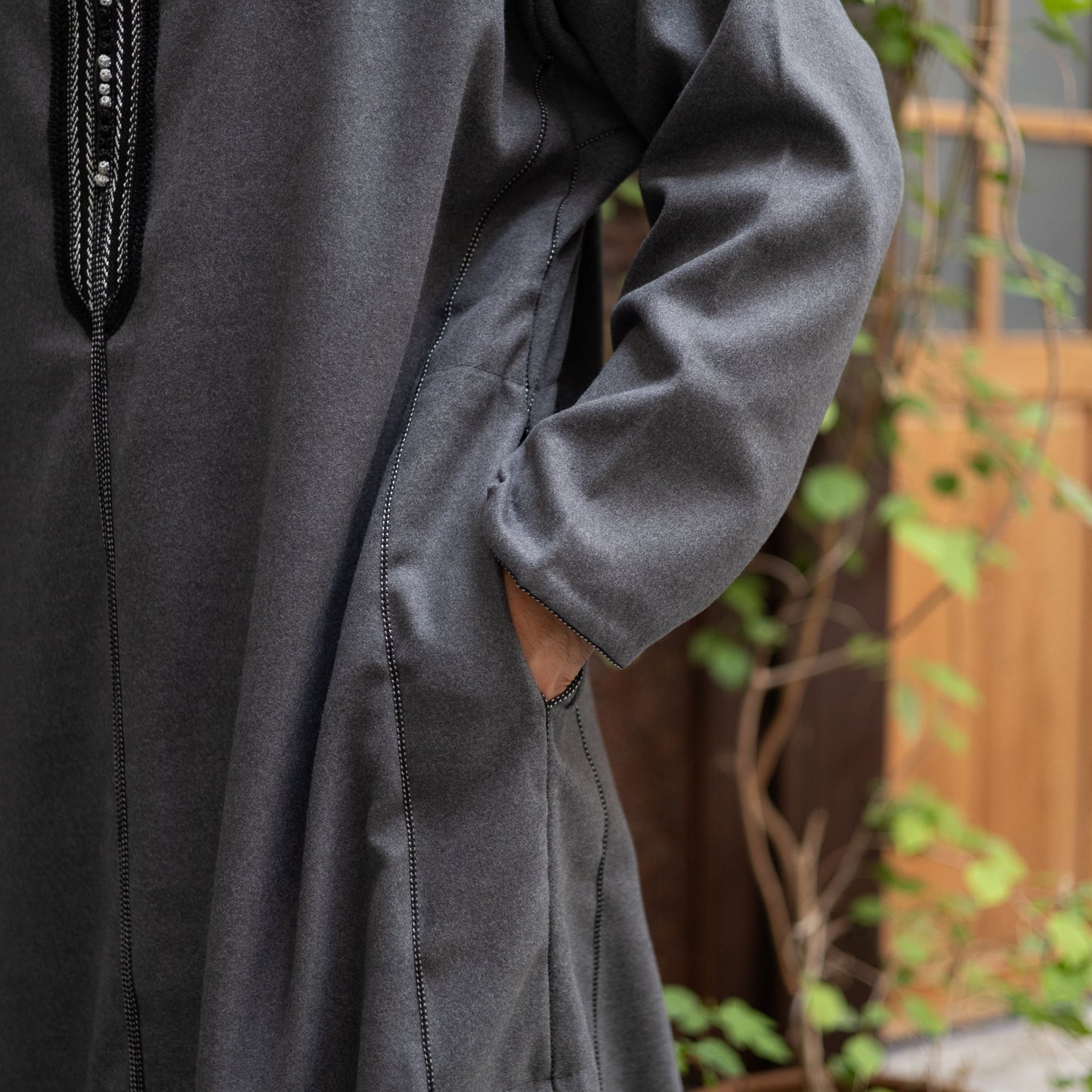 Stone Luxe Wool Moroccan Thobe