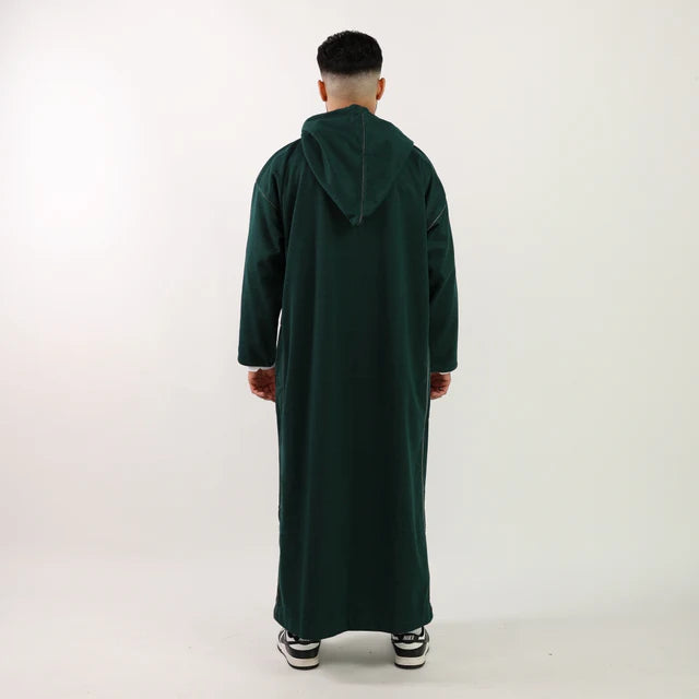 Green Herringbone Moroccan Thobe