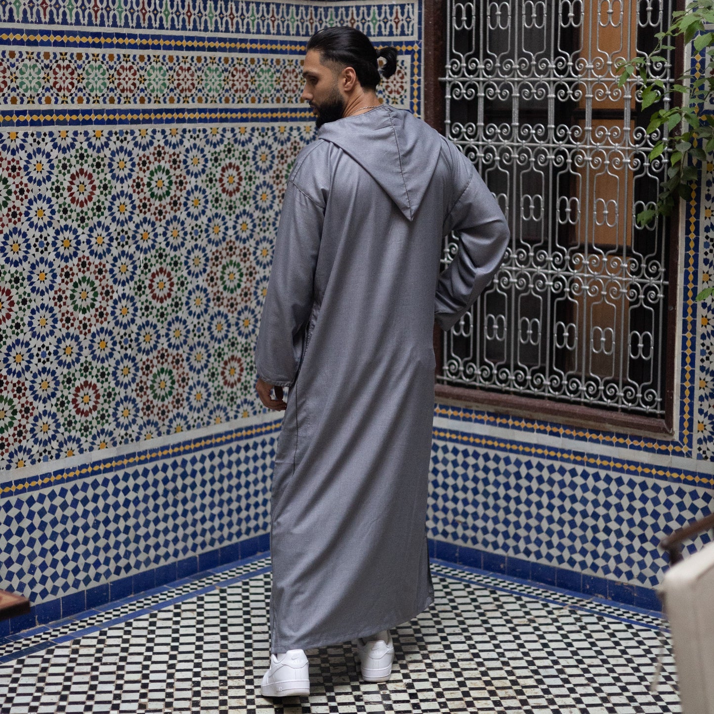 Platinum Grey Moroccan Djellaba