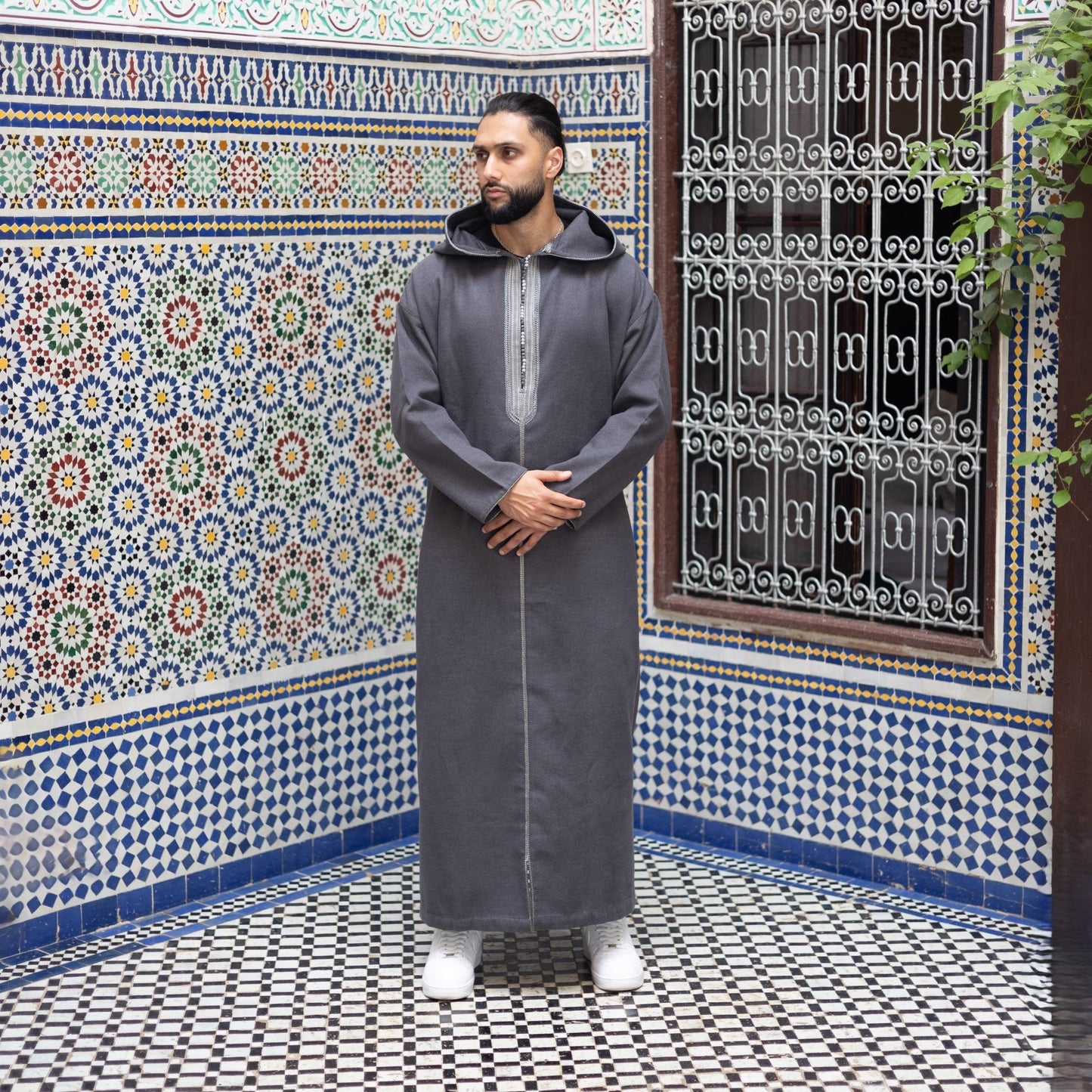 Grey Luxe Moroccan Thobe