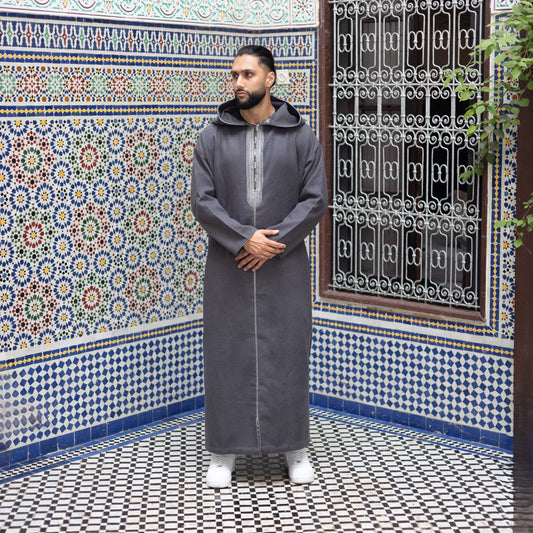 Grey Luxe Moroccan Thobe