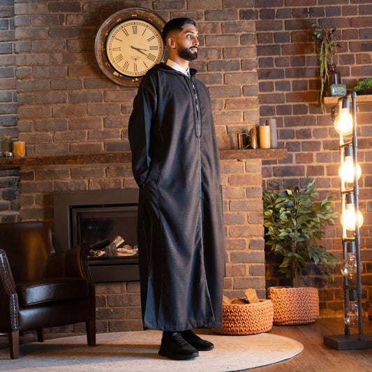 Charcoal Grey Luxe Moroccan Thobe