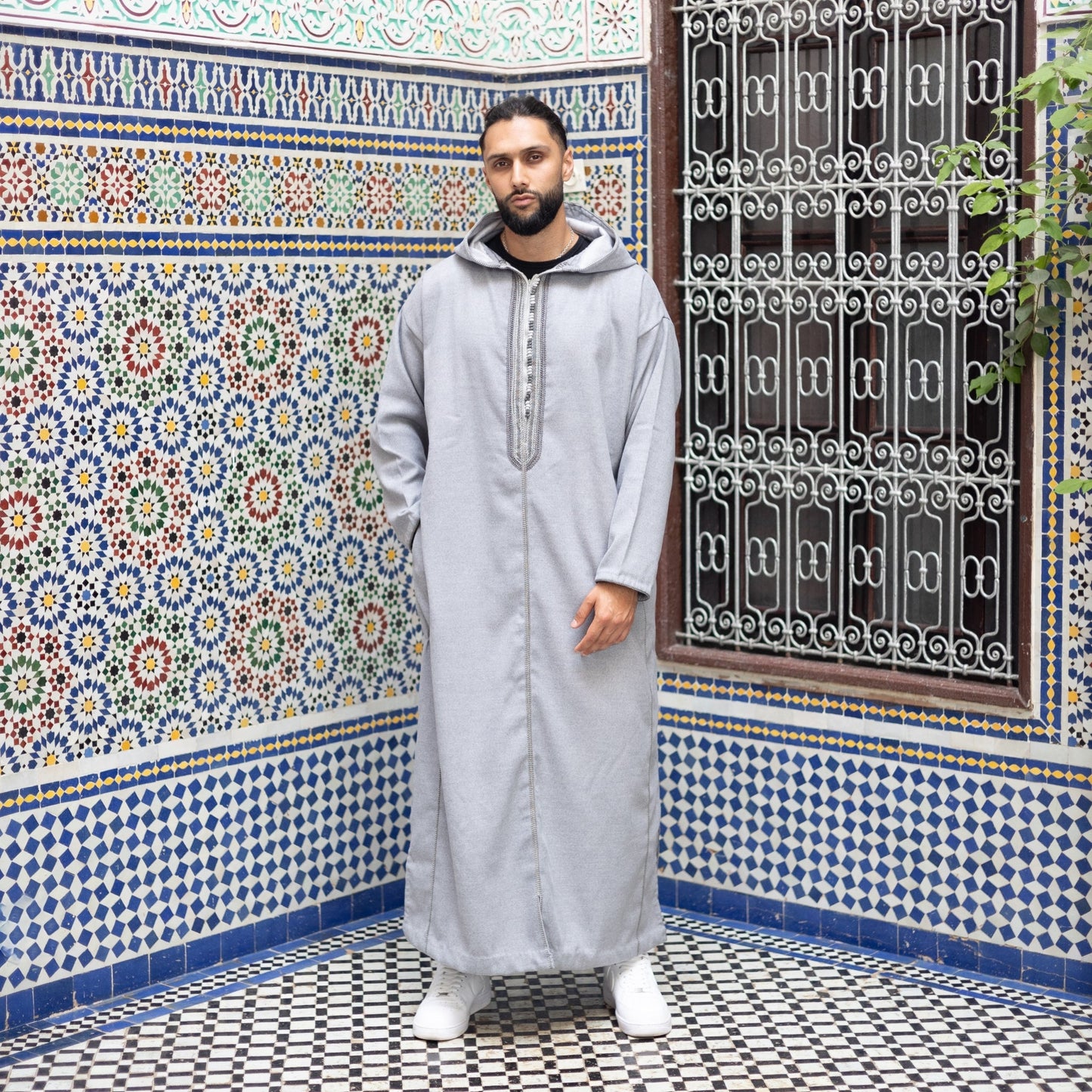 Light Grey Luxe Wool Moroccan Thobe