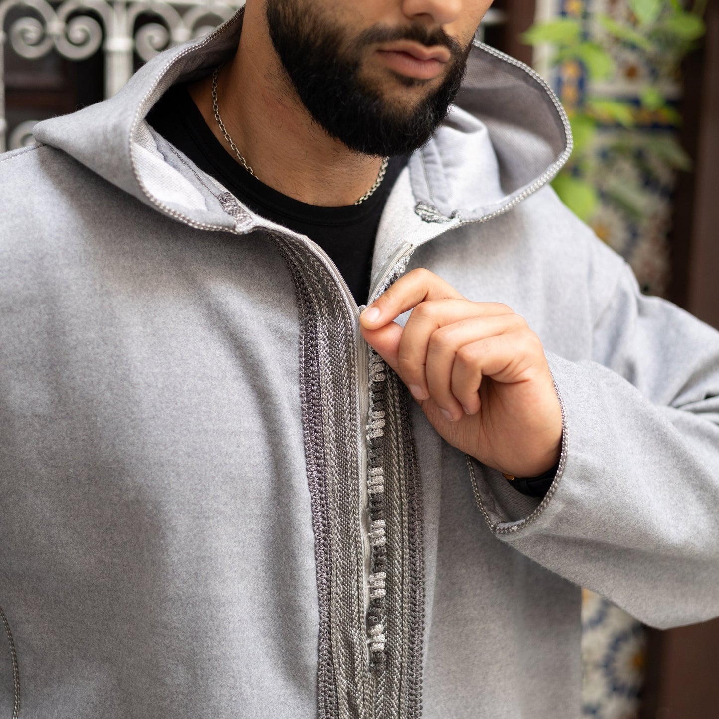 Light Grey Luxe Wool Moroccan Thobe