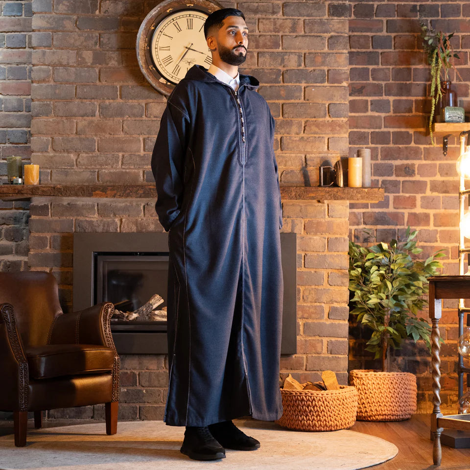 Saphire Blue Luxe Moroccan Thobe