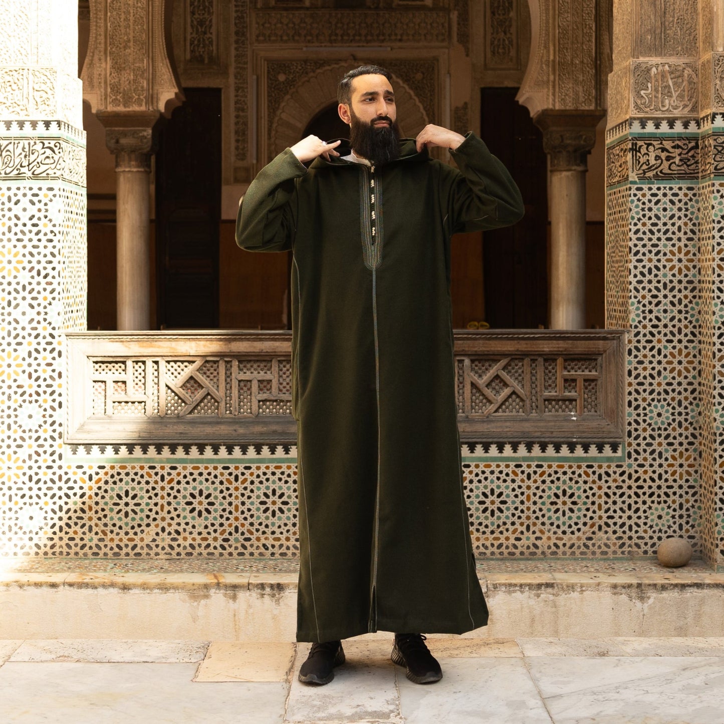 Olive Luxe Wool Moroccan Thobe