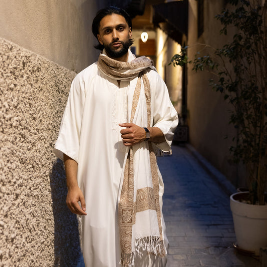 Royal White Kashmiri Shawl