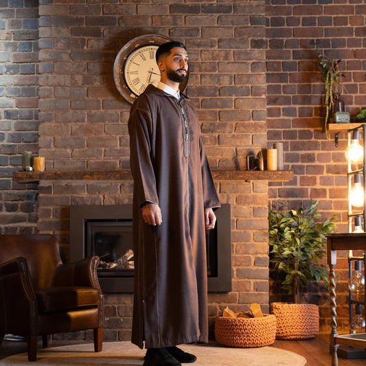 Purple Brown Luxe Moroccan Thobe