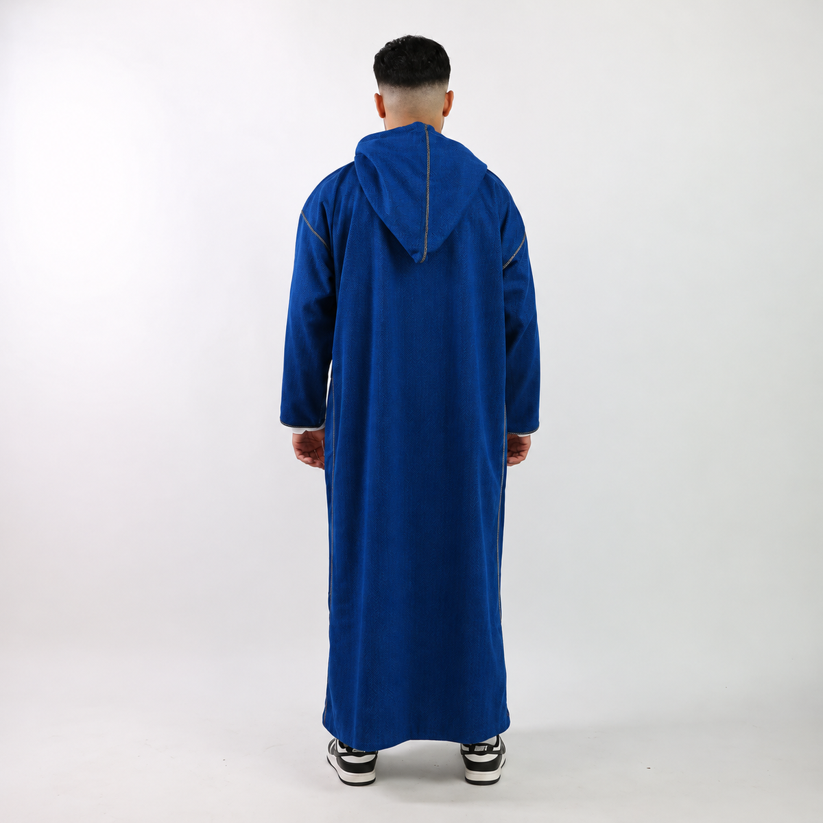 BLUE HERRINGBONE MOROCCAN THOBE