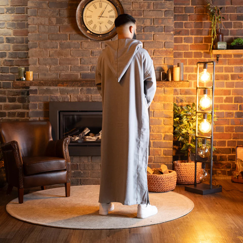 Fossil Grey Luxe Moroccan Thobe