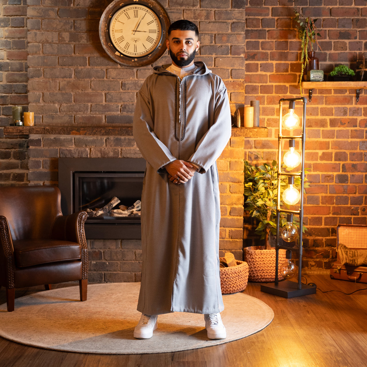 Fossil Grey Luxe Moroccan Thobe