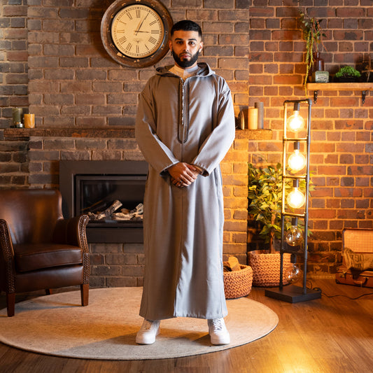 Fossil Grey Luxe Moroccan Thobe