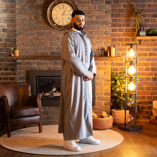 Fossil Grey Luxe Moroccan Thobe
